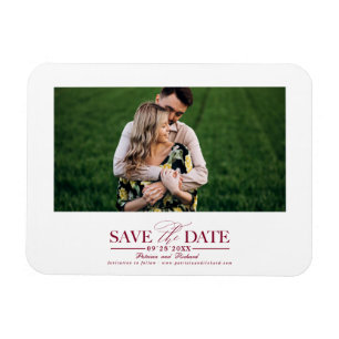 Magnet Flexible Typographie Mariage Bourgogne Économisez La Date P