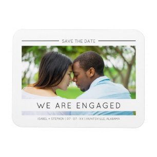 Magnet Flexible Typographie moderne simple et chic Script Photo Co