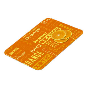 Magnet Flexible Typographie orange moderne Fruit Slice