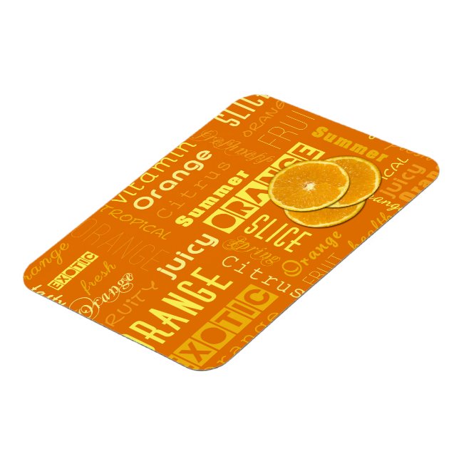 Magnet Flexible Typographie orange moderne Fruit Slice (Côté Gauche)