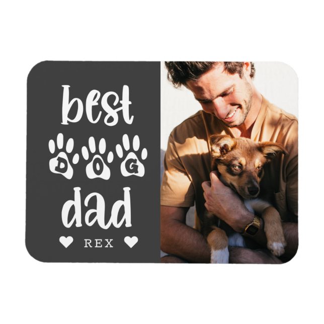 Magnet Flexible Typographie photo de Best Dog Dad (Horizontal)