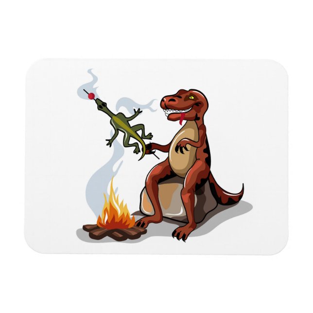 Magnet Flexible Tyrannosaurus Rex Cuisine Nourriture Au-Dessus D'U (Horizontal)