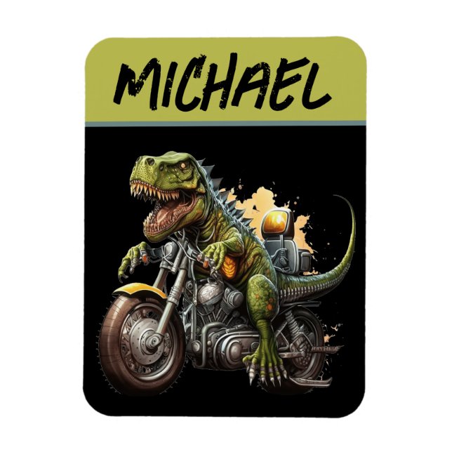Magnet Flexible Tyrannosaurus Rex Dinosaur Monter une moto (Vertical)