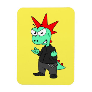 Magnet Flexible Tyrannosaurus Rex Habillé Comme Un Punk.