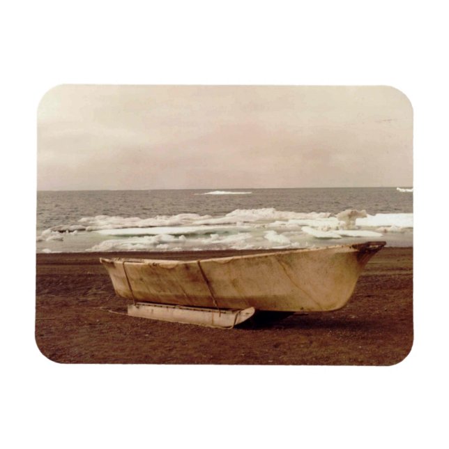 Magnet Flexible Umiak Walrus Skin Whalers Bateau Photo Imprimée Fl (Horizontal)