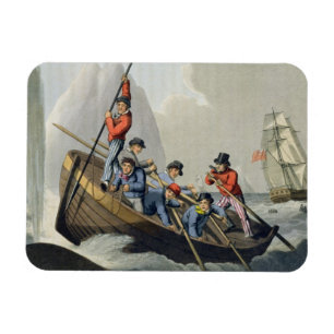 Magnet Flexible Un bateau attaque une baleine, gravé par Matth