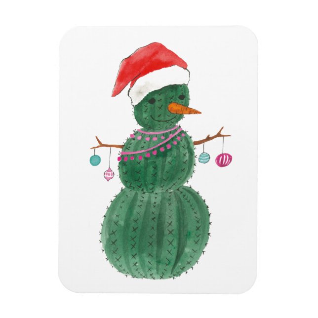 Magnet Flexible Un bonhomme de neige de Noël très cactus (Vertical)