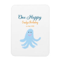 Un joyeux poulpe bleu sous la mer anniversaire