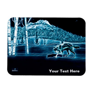 Magnet Flexible Un Loup Sur Neige