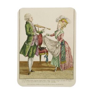 Magnet Flexible Un monsieur jouant le violon tandis qu'une dame