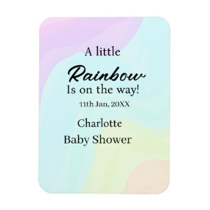 Magnet Flexible Un petit arc-en-ciel est en route nom de la baby s