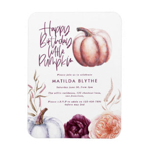 Magnet Flexible Un petit citrouille fleurs chute violet pêche anni