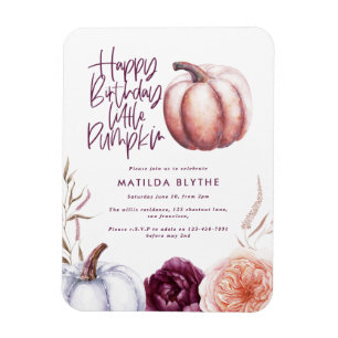 Magnet Flexible Un petit citrouille fleurs chute violet pêche anni