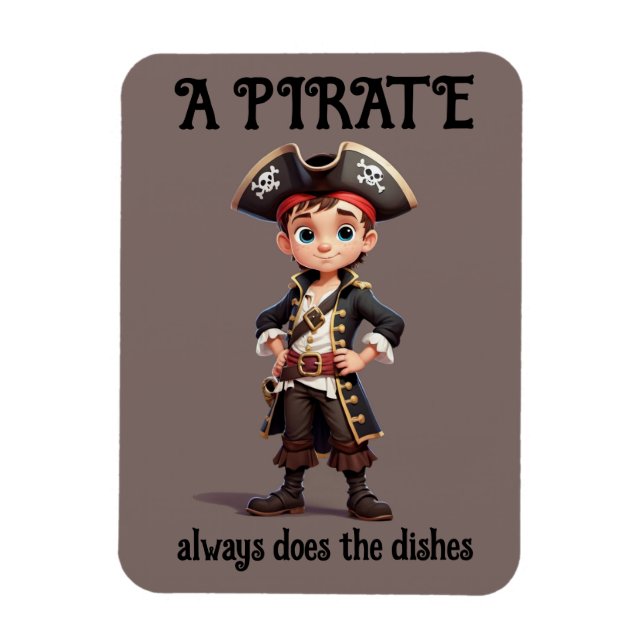 Magnet Flexible Un pirate fait que les plats personnalisent l'aima (Vertical)