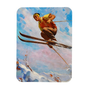 Magnet Flexible Un skieur en chute libre par Endre Hollos