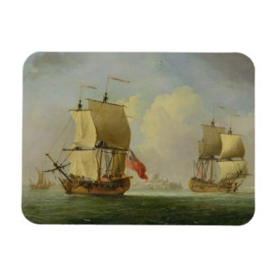 Magnet Flexible Un sloop anglais et une frégate dans une brise