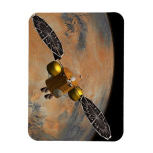 Magnet Flexible Un vaisseau Spacecraft Orbitant Mars.