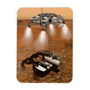Magnet Flexible Un Véhicule Ascent Quittant Mars.
