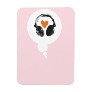 Magnet Flexible Une bulle de pensée avec coeur et casque