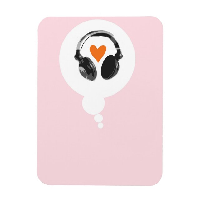 Magnet Flexible Une bulle de pensée avec coeur et casque (Vertical)