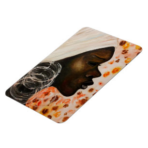 Magnet Flexible Une femme de beauté africaine face à la peinture s