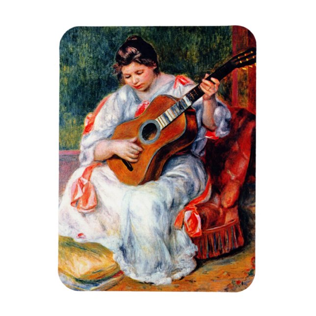 Magnet Flexible Une femme jouant à la guitare par Pierre Renoir (Vertical)