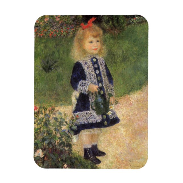 Magnet Flexible Une fille à la canne d'arrosage par Pierre Renoir (Vertical)