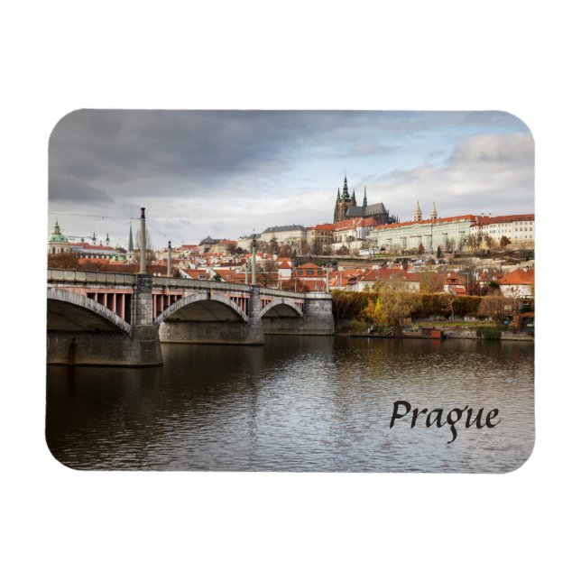 Magnet Flexible Une journée orageuse à Prague photo souvenir (Horizontal)