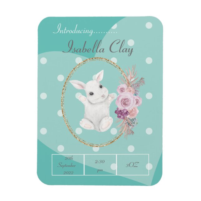 MAGNET FLEXIBLE UNE PHOTO FAIRE-PART DE NAISSANCE PERSONNALISÉE (Vertical)