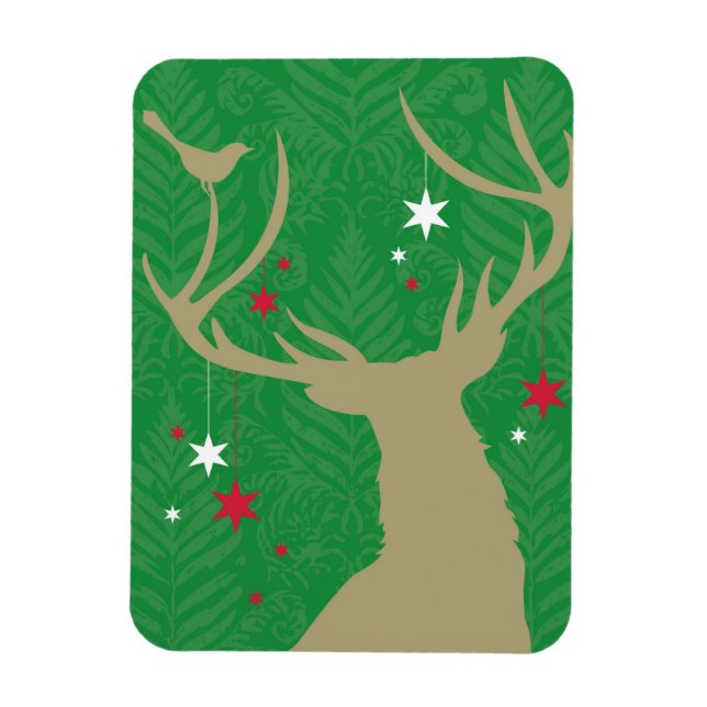 Magnet Flexible Une silhouette d'un cerf aux étoiles suspendues à  (Vertical)