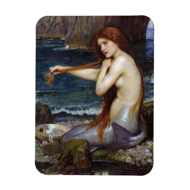 Magnet Flexible Une sirène [John William Waterhouse] (Vertical)