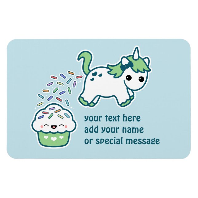 Magnet Flexible Unicorne verte de caca (Horizontal)