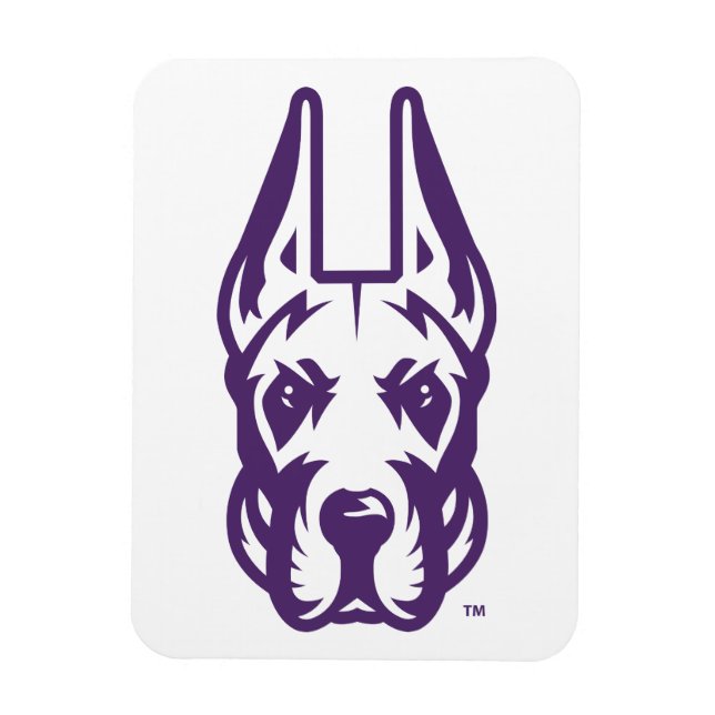 Magnet Flexible Université d'Albany Chef de la mascotte Great Dane (Vertical)