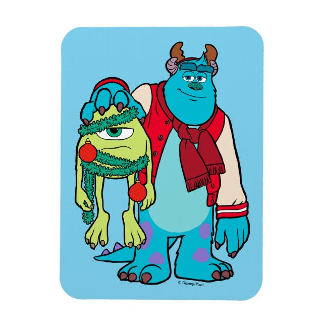 Magnet Flexible Université Monsters | Mike & Sulley Holiday Cheer (Vertical)