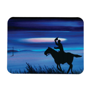 Magnet Flexible USA Pony Express 🐎 Cowboy Rider Peinture