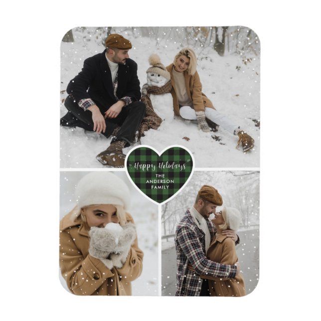 Magnet Flexible Vacances de photo de neige de Buffle Vert (Vertical)