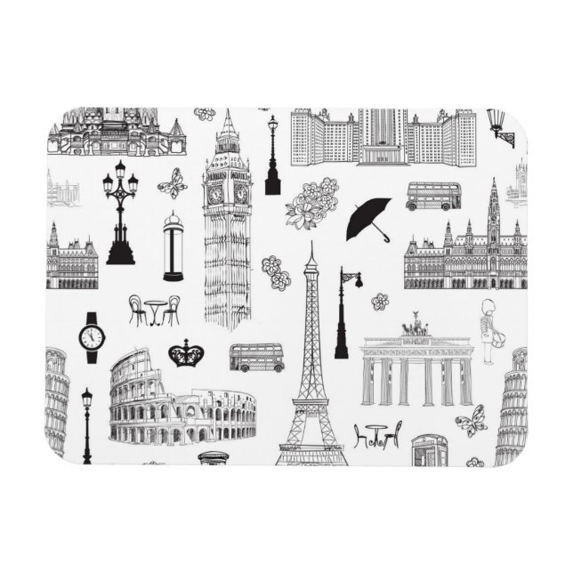 Magnet Flexible Vacances En Europe Motif (Horizontal)