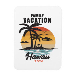 Magnet Flexible Vacances en famille Hawaii 2026 Tropical