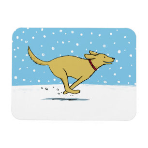 Magnet Flexible Vacances heureuses de chien de neige d'hiver -