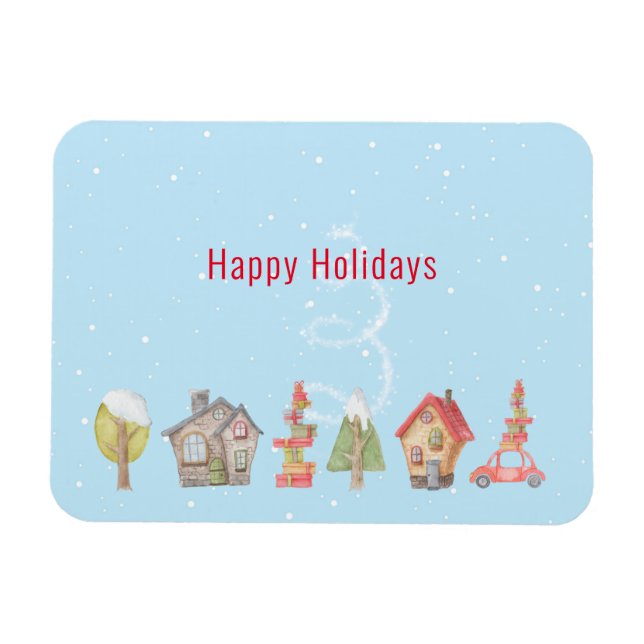Magnet Flexible Vacances Whimsical Winter Street (Horizontal)