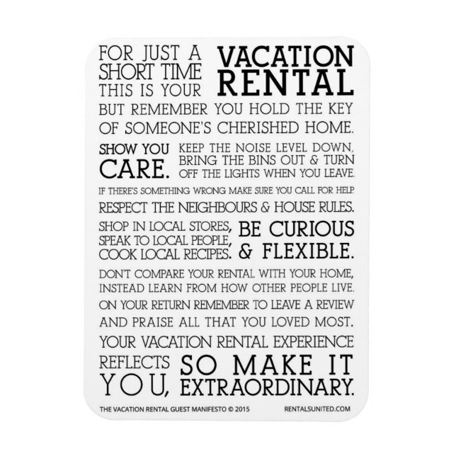 Magnet Flexible Vacation Rental Guest Manifesto (Vertical)