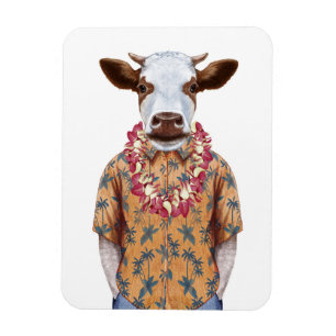 Magnet Flexible Vache à chemise hawaïenne