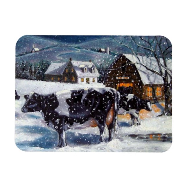Magnet Flexible Vaches Holstein dans le jardin de la ferme des nei (Horizontal)