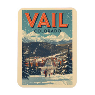 Magnet Flexible Vail colorado vintage ski neige extérieur hiver