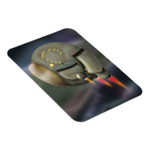 Magnet Flexible Vaisseau spatial volant à travers une planète
