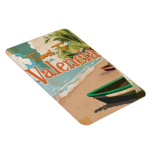 Magnet Flexible Valence, Espagne Affiche de vacances vintage