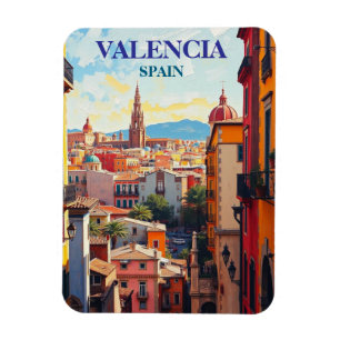 Magnet Flexible Valencia Espagne Travel Art Vintage