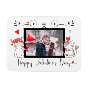 Magnet Flexible Valentine Cute Chat Coeurs Photo personnalisée