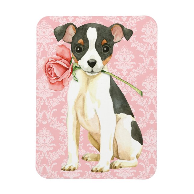 Magnet Flexible Valentine Rose Toy Fox Terrier (Vertical)