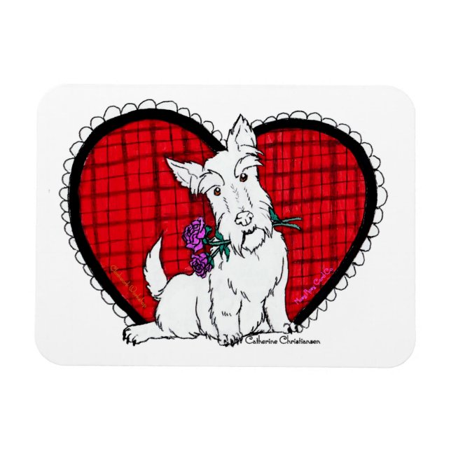 Magnet Flexible Valentine Scottie (Horizontal)